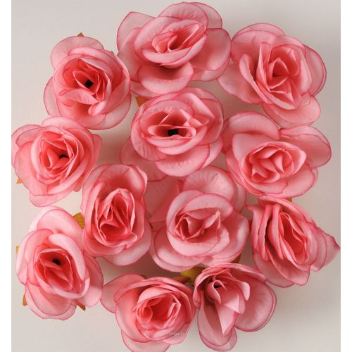 Têtes De Rose Artificielle X 12 Saumon D 4 50 Cm Pour Boule De Rose