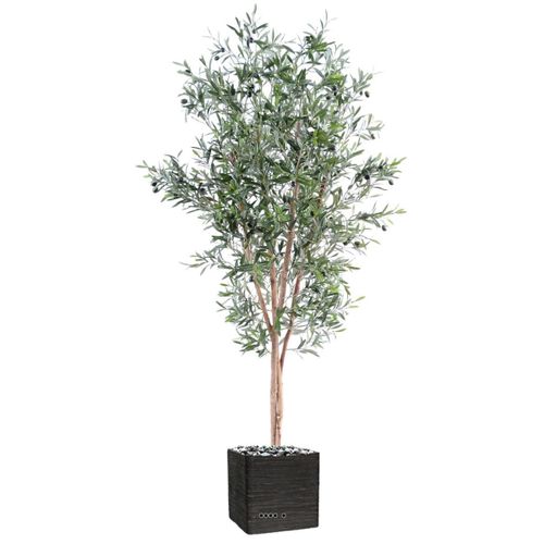 Olivier Artificiel En Pot 3 Troncs H 180 Cm Vert