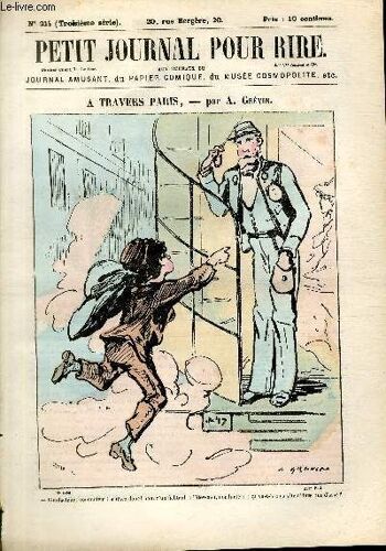 Petit Journal Pour Rire N°1196, N°214 De La 3è Série, A Travers Paris Par Grévin.