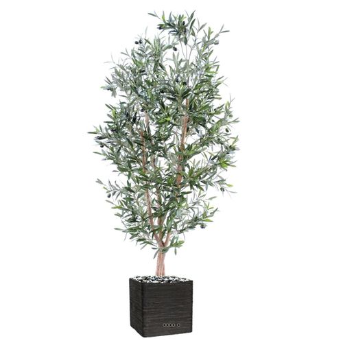 Olivier Artificiel En Pot 3 Troncs H 150 Cm Vert