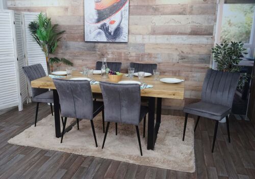 Lot de 6 chaises de salle à manger HWC-K16, chaise de cuisine, velours métal   gris foncé