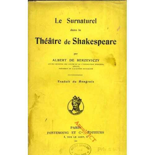 Le Surnaturel Dans Le Theatre De Shakespeare