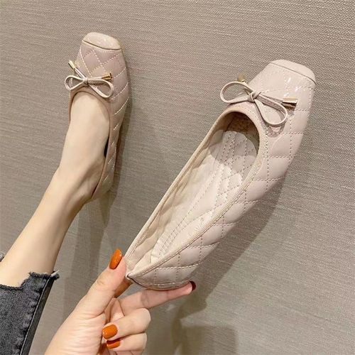Chaussures Chaussures Plates Bout Carré Pour Femmesprintempsautomnechaussures Avec N?ud Papillonà La Modepeu Profondes