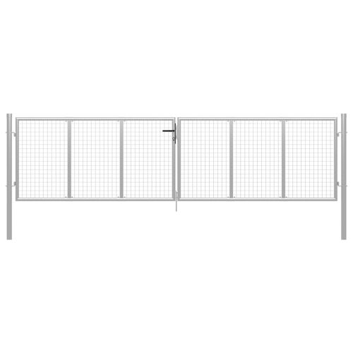 Porte de jardin Acier galvanisé 415x150 cm Argenté