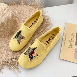 Chaussures Careaymakeloveontopchaussures En Toile Pour Femmesdesignbord En Peluchemocassins Décontractés Pailletteschaussures Plates En Tissu Enfilerprintemps Automne