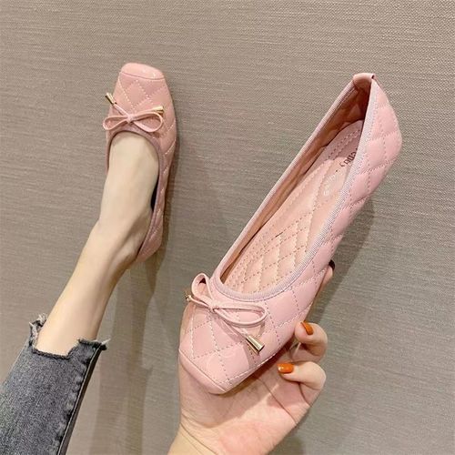 Chaussures Chaussures Plates Bout Carré Pour Femmesprintempsautomnechaussures Avec N?ud Papillonà La Modepeu Profondes