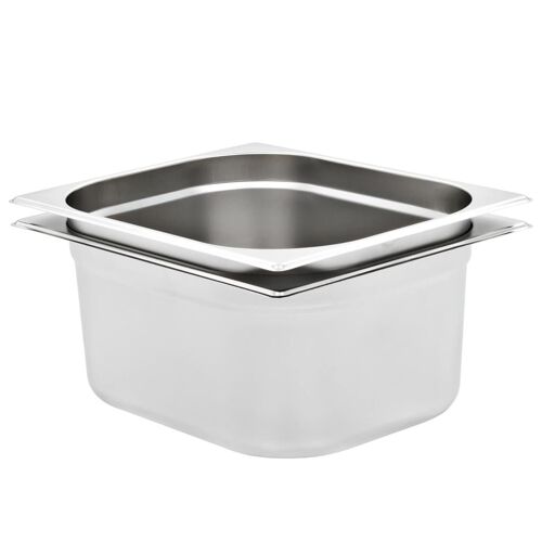 Vidaxl Récipients Gastronorm 2 Pcs Gn 1/2 150 Mm Acier Inoxydable