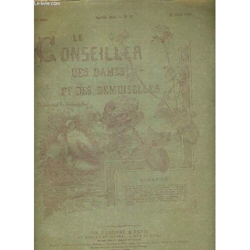 Le Conseiller Des Dames Et Des Demoiselles - 44e Annee - Nouvelle Serie - N°42 - 20 Juillet 1890 - Journal D'economie Domestique Et De Travaux D'aiguille - Planches (Patrons) Absentes