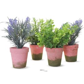 Lot De 4 Herbes Aromatiques Artificielles En Pot
