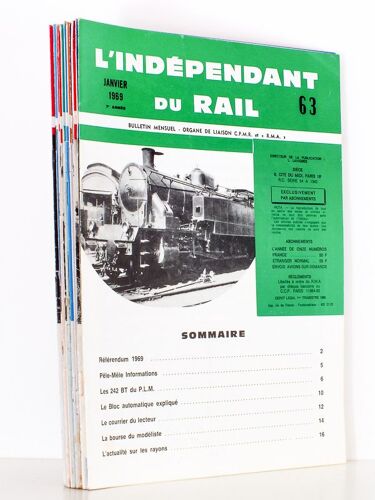 L'indépendant Du Rail ( I.D.R. ), Bulletin Mensuel, Organe De Liaison C.P.M.R. Et R.M.A., Année 1969 Complète ( 11 Numéros ) : N° 63, 64, 65, 66, 67