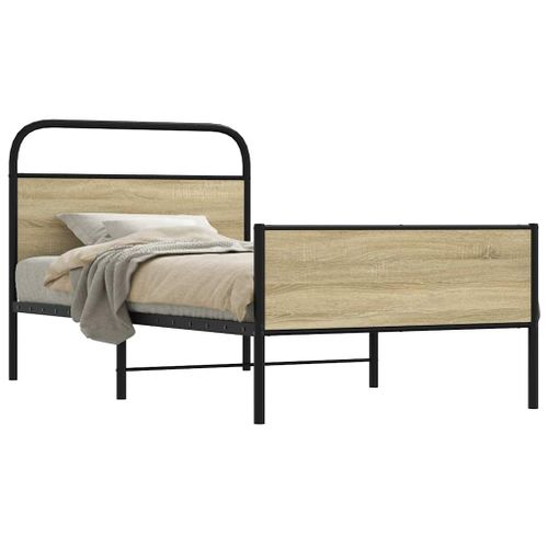 Vidaxl Cadre De Lit Sans Matelas 100x190 Cm Chêne Sonoma