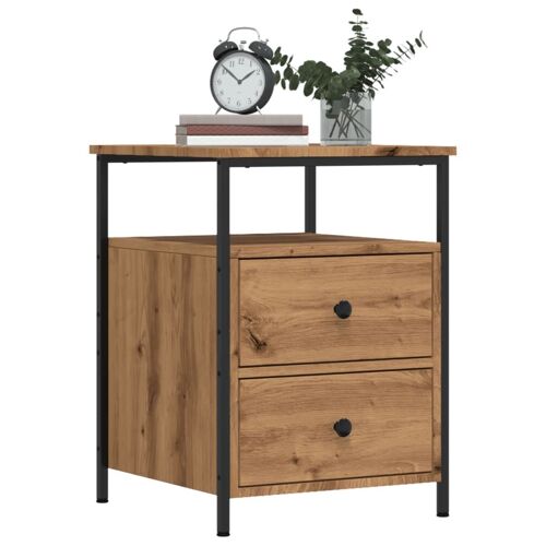 Vidaxl Table De Chevet Chêne Artisanal 44x45x60 Cm Bois D'ingénierie
