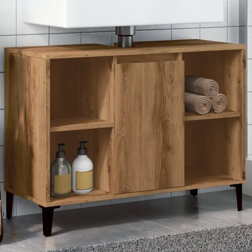 vidaXL Armoire d'évier chêne artisanal 80x33x60 cm bois d'ingénierie