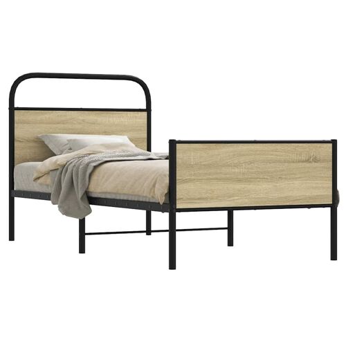 vidaXL Cadre de lit sans matelas 80x200cm chêne sonoma bois ingénierie