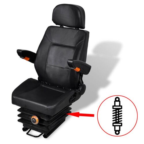 Siège De Tracteur Suspension Acier Pvc 106x60x52 Cm Réglable Confort
