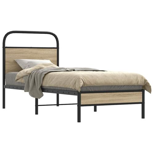 vidaXL Cadre de lit sans matelas 80x200cm chêne fumé bois d'ingénierie