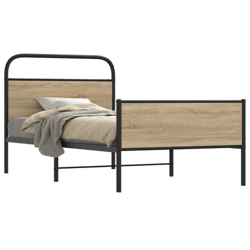 Vidaxl Cadre De Lit Sans Matelas 100x190 Cm Chêne Sonoma
