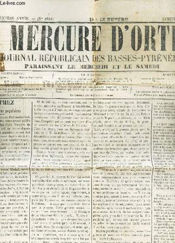 Le Mercure D'orthez Et Ses Basses Pyrennes - N°2841 - 3 Novembre 1881 - 45e Année / Les Reunions Populaires -  Informations Etc..