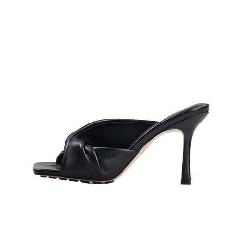 Chaussures Sandales Bout Carré En Cuir De Qualité Supérieure Pour Femmespantoufles Cravate Confortablestalon Moyenmode Françaiseétébureautrajet Domiciletravail