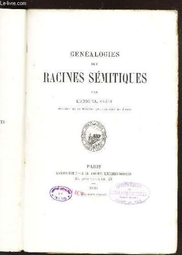 Genealogies Des Racines Semitiques.