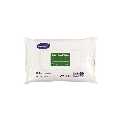 Lingettes désinfectantes jetables pré-imprégnées Oxivir Excel Wipe sans alcool 12x100 lingettes (Par 12)