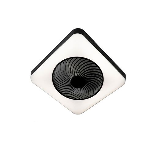 Qazqa Design Ventilateur De Plafond Carrã© Noir Avec Led Dimmable - Climo Plastique /Acier Noir,Blanc Carrã© / Luminaire / Lumiere / ÃClairage / Intã©Rieur / Salon / Cuisine Led (Non Remplaã§Able) Max. 1 X 40 Watt