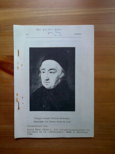 François Joseph Terrasse Desbillons (Lettres Éditées Par Georg Maag)