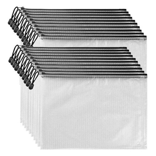 Pochette À Fermeture Éclair B5 Pour Documents, 20 Pièces, Sacs Pour Dossiers À Fermeture Éclair, Sacs De Rangement Pour Jeux De Société Pour Le Bureau, L'école Et Le Voyage À Domicile, 11.4x8,2 Pouces