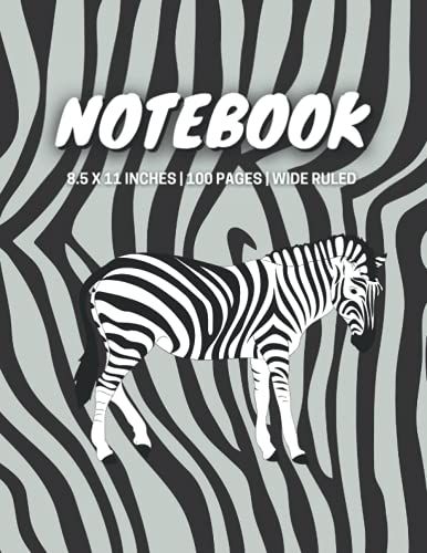 Notebook: Zebra Print Composition Notebook - Lined Paper