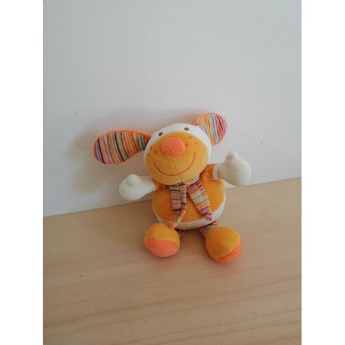 Doudou lapin jaune rayures babysun
