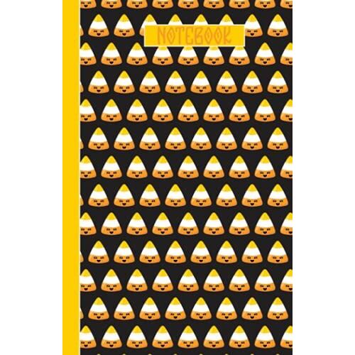 Notebook: Compact 5.5 X 8.75 Cute Kawaii Candy Corn Themed Notebook/Journal Is A Fun Creative Halloween Gift Bag Stuffer Idea Or Gift For Candy Corn ... Pages For Notes, Creative Writing, Doodles