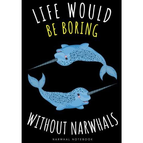 Narwhal Notebook: Large Lined Journal For Your Daily To Do List Note | 100 Pages Decorated With Small Marine Mammals Face Designs And Narwhals Head ... Book Gift To Keep Track & Record Information