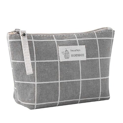 Sac à maquillage de voyage de grande capacité pour femmes, brosse de beauté, étui à cosmétiques, sacs de rangement, sac à main en coton lin, organisateur de cosmétiques Portable