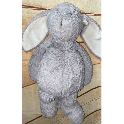 Doudou Lapin Gris Bouchara Grande Peluche Jouet Bebe Comforter Plush Grey Bunny Baby