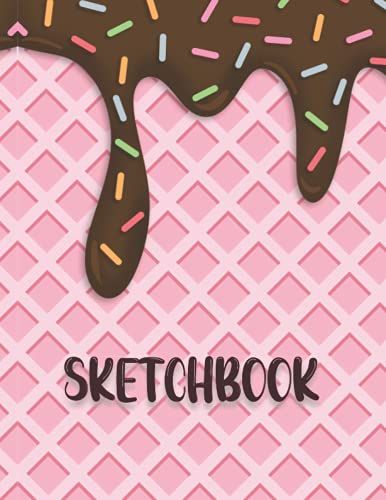 Ice Cream Waffle | Kawaii Sketchbook Journal With 120 Blank Bordered Pages: For Kids, Students, Artists | Perfect For Drawing, Sketches And Doodling