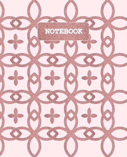 Stylish Pink Pattern Notebook 7.5" X 9.25" 120 Pages