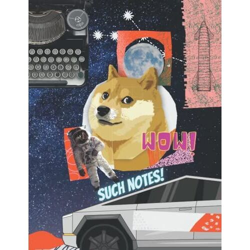 Notebook: Such Notes Wow, Shiba Inu Dog In Space, Blank, 100 Sheets - 200 Pages, 8.5 X 11