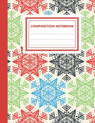 Composition Notebook: Snowflake Cover Wide Ruled Line Papers 120 Pages 8.5" X 11"