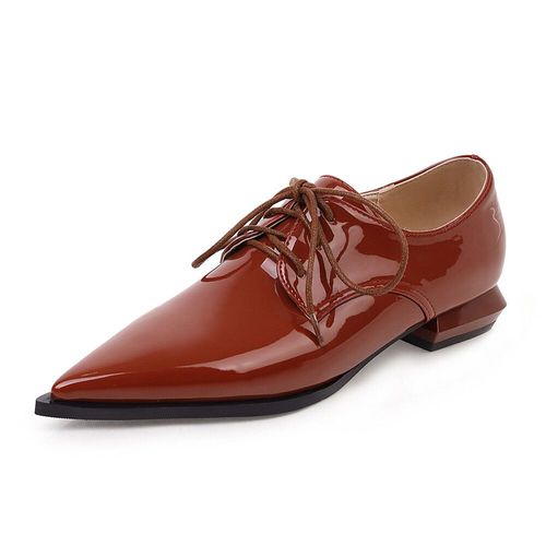 Chaussures Mocassins En Cuir Verni Talons Plats Pour Femmeschaussures Pointueschaussures Platesmocassins Brefsmonochromesétudiantsdécontractéparker