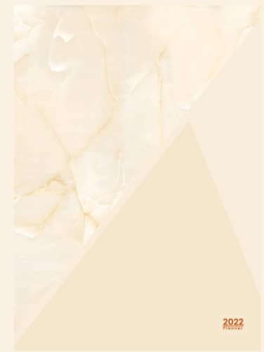 2022 Planner: Classic 12 Month 2022 Planner - Daily, Weekly And Monthly Planner - Hard Cover - Large Size 8.5" X 11" - Cream Marble - Glossy