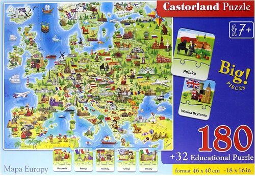 Carte De L'europe - Puzzle 180 Et 32 Pièces