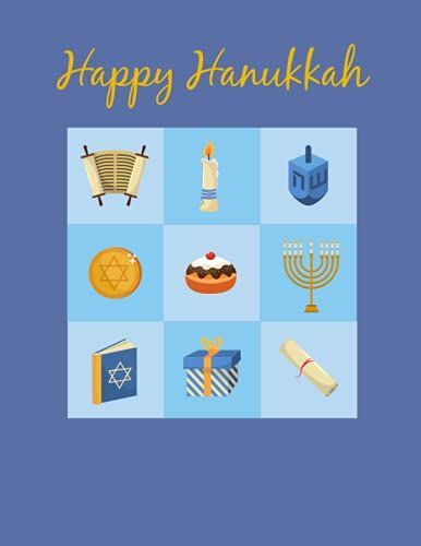 Happy Hanukkah Notebook: 8.5" X 11" Festive 120-Page Notebook Celebrating The Festival Of Lights.: Includes Blank Pages With Small Sketch Of Star Of David.