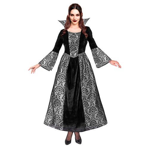 Déguisement Vampire Baroque Noir Et Argent Femme - Taille: M