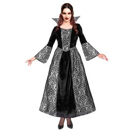 Déguisement Vampire Baroque Noir Et Argent Femme - Taille: S