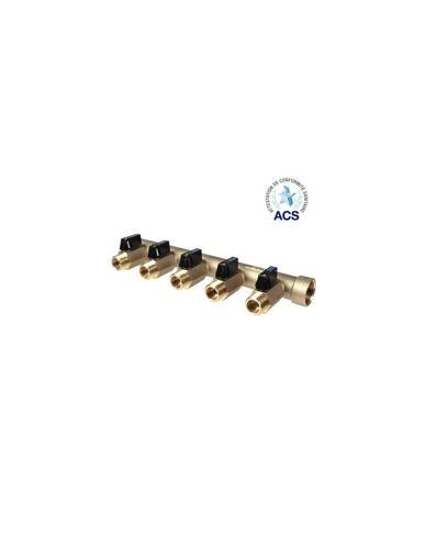 Collecteur FC mâle-femelle 3/4 2 départs vanne m15/21