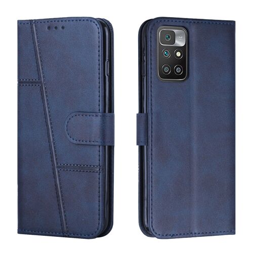 Coque Pour Xiaomi Redmi 10 5g Avec Porte Cartes,Housse En Cuir Pu Pochette Portefeuille Magnétique Etui De Protection,Antichoc Housse Rabat Clapet Pour Xiaomi Redmi 10 5g,Bleu