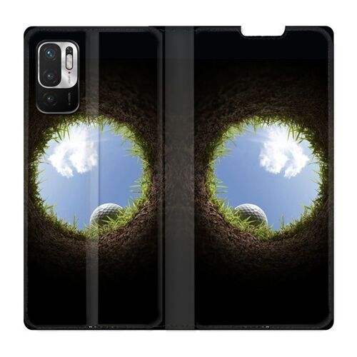 Housse Cuir Portefeuille Pour Xiaomi Redmi Note 10 5g Golf Trou