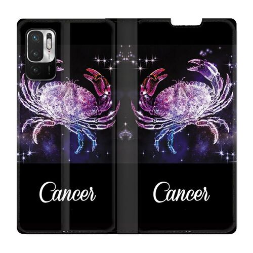 Housse Cuir Portefeuille Pour Xiaomi Redmi Note 10 5g Signe Zodiaque 2 Cancer
