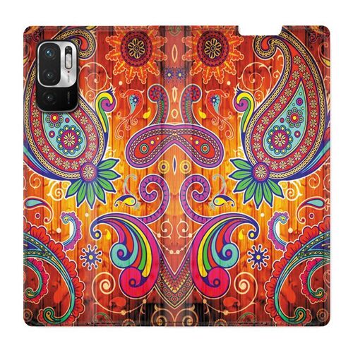 Housse Cuir Portefeuille Pour Xiaomi Redmi Note 10 5g Fleur Psychedelic