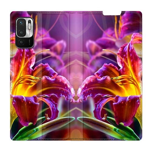 Housse Cuir Portefeuille Pour Xiaomi Redmi Note 10 5g Fleur Lys Color